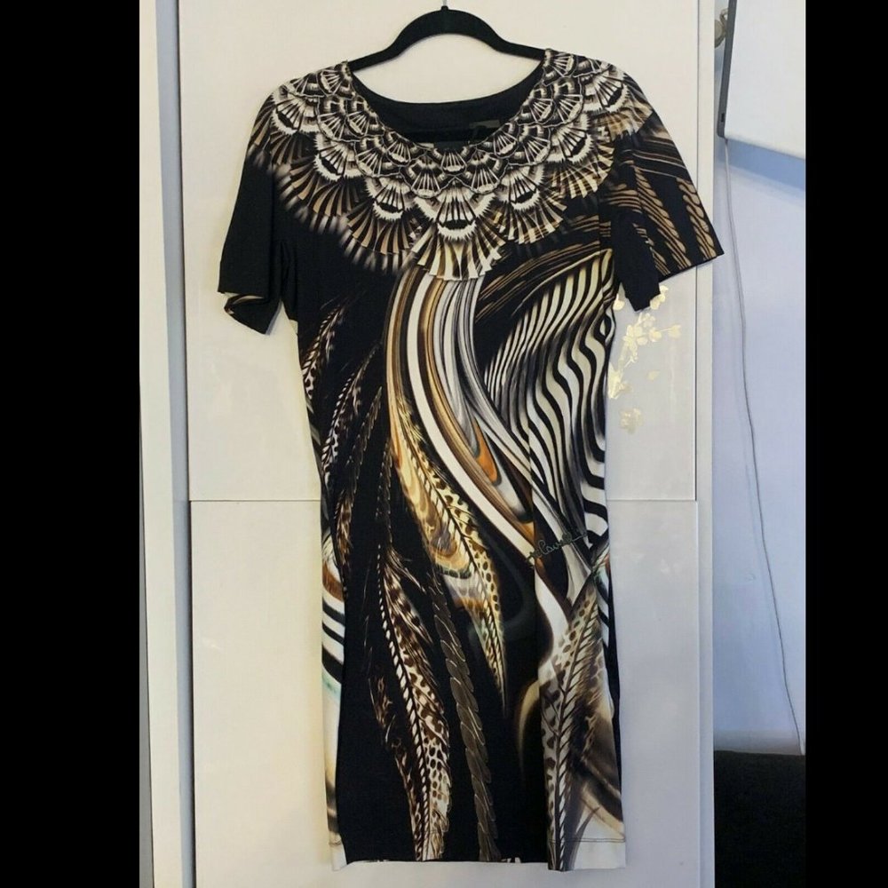 JUST CAVALLI ANIMAL PRINT DRESS SHORT SLEEVE EU 40 NEW